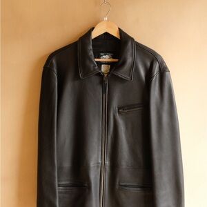 Roots Black Leather Jacket